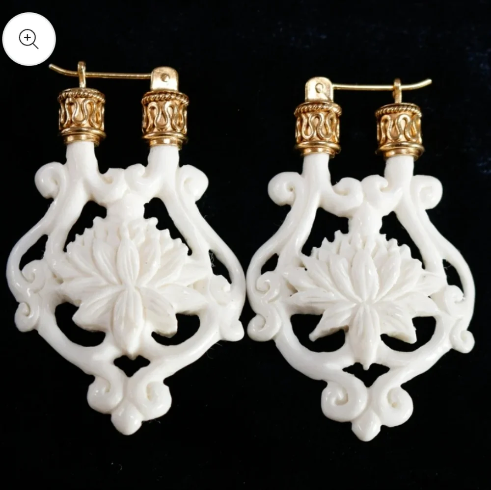 Liquid Fire MantraLotus Earrings - Picture 1 of 5